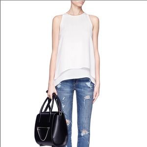 Theory silk ivory top size 0-00